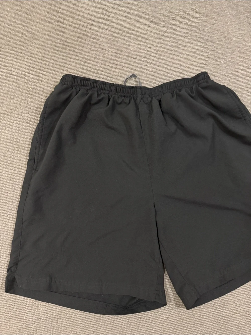 Nike Men’s Black Athletic Shorts with White Swoosh